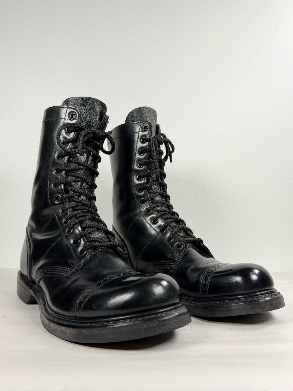 Men's Corcoran 975 Jump Boots Size 10 D Black Leather Cap Toe Boots Made in USA